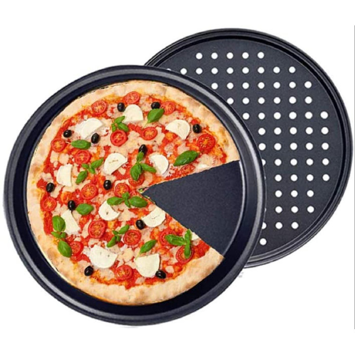 GoodDogHousehold Nonstick Pizza Pan Set Of 2, 11 Inch Pizza Pan With